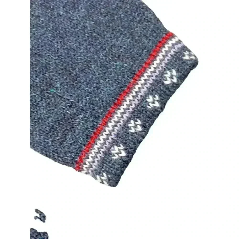 Alpacas Esmeralda Alpaca Wool Cardigan | Blue Geometric Knit Boho Sweater - Picture 8 of 13